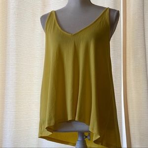 Blue Life Spaghetti Strap Tank, Sunny Yellow, NWOT